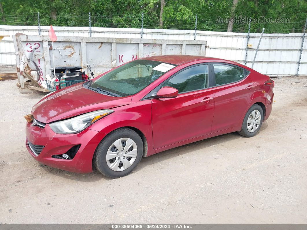 2016 Hyundai Elantra Se Red vin: 5NPDH4AE0GH703042