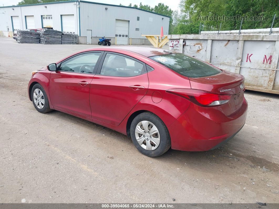 2016 Hyundai Elantra Se Red vin: 5NPDH4AE0GH703042