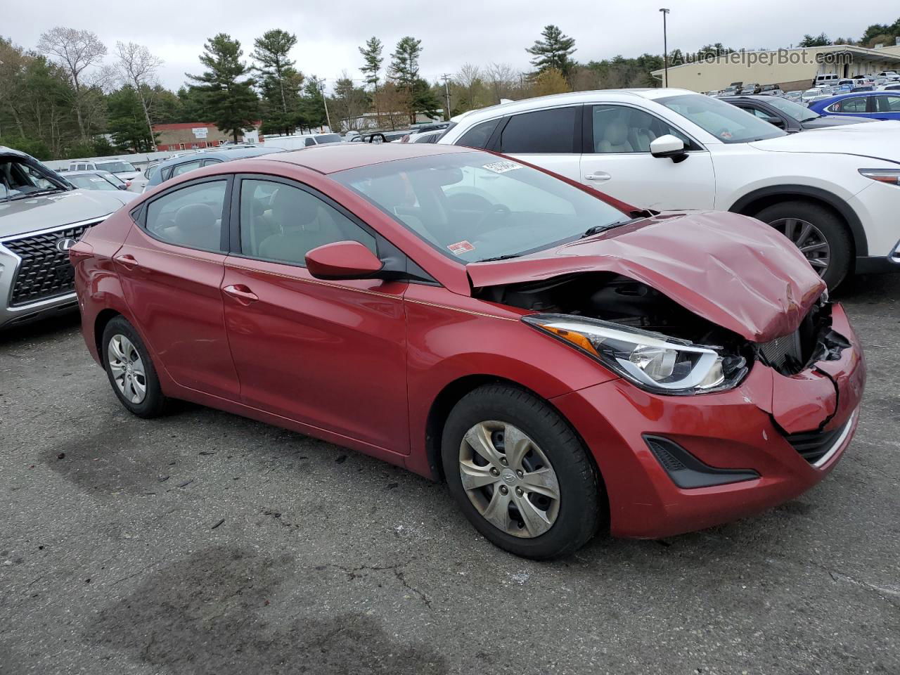 2016 Hyundai Elantra Se Red vin: 5NPDH4AE0GH726482