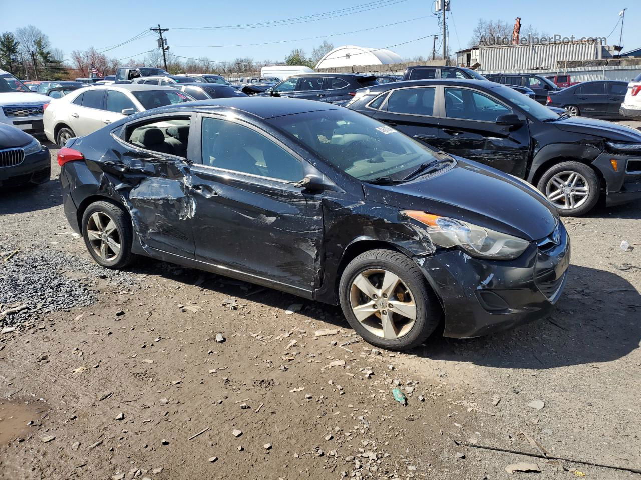 2011 Hyundai Elantra Gls Black vin: 5NPDH4AE1BH002664