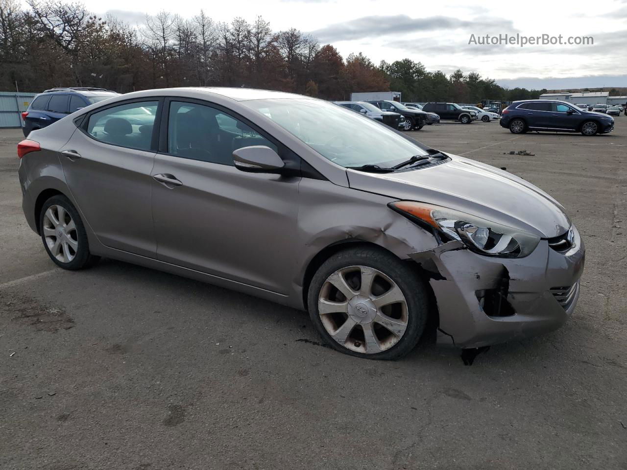 2011 Hyundai Elantra Gls Gray vin: 5NPDH4AE1BH051430