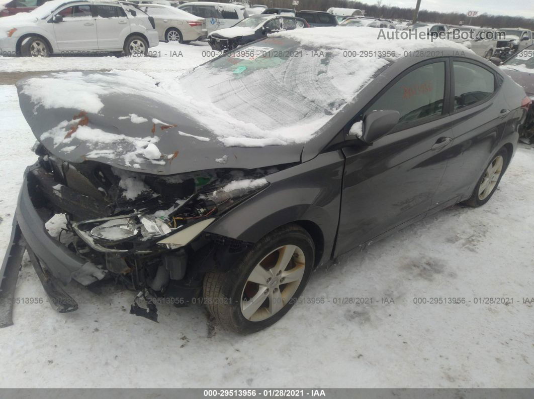 2012 Hyundai Elantra Gls Gray vin: 5NPDH4AE1CH072196