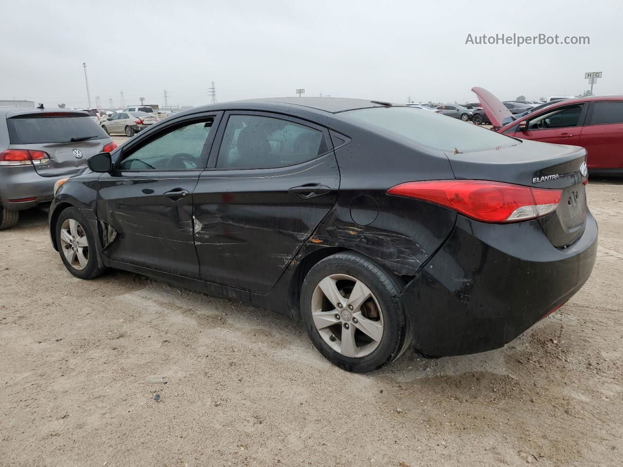 2012 Hyundai Elantra Gls Black vin: 5NPDH4AE1CH081674