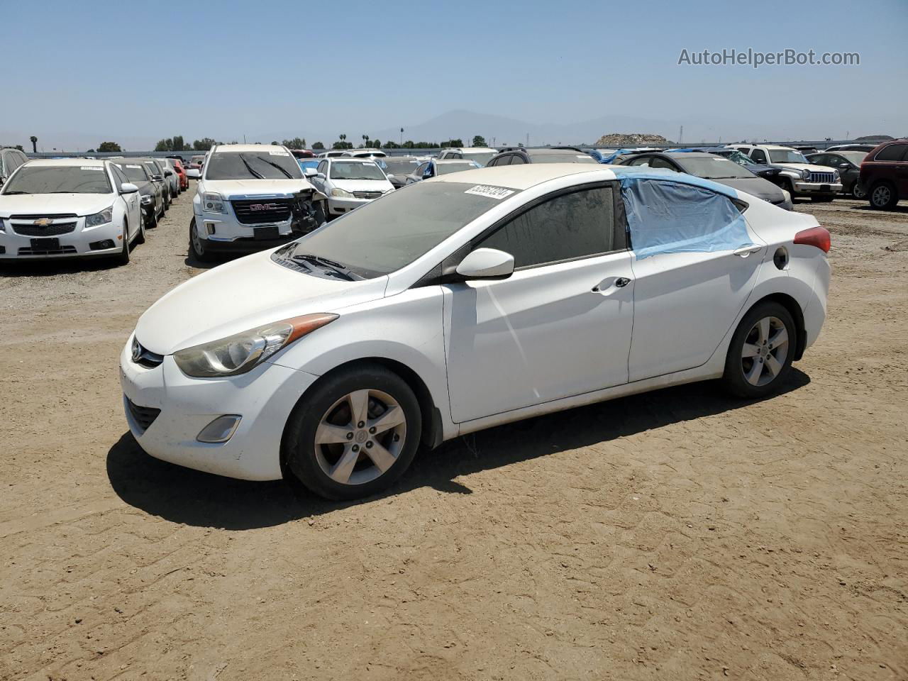 2012 Hyundai Elantra Gls White vin: 5NPDH4AE1CH121803