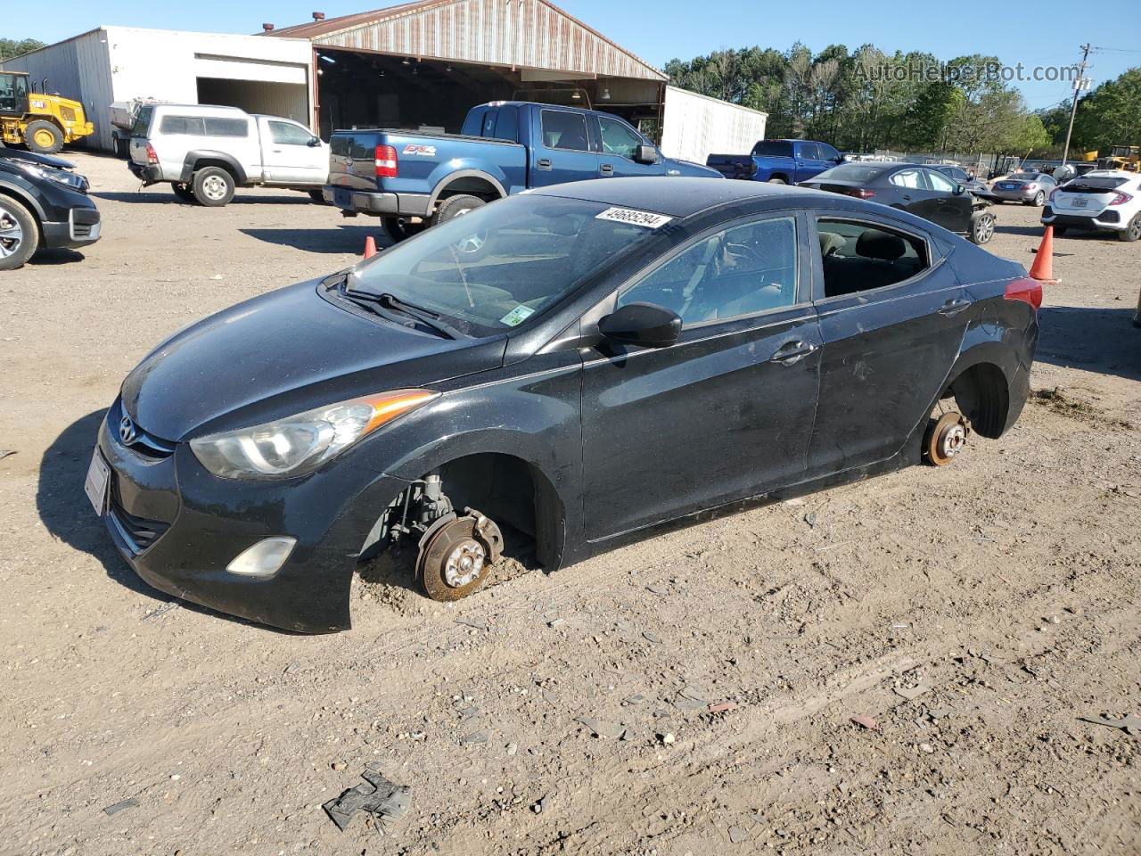 2012 Hyundai Elantra Gls Black vin: 5NPDH4AE1CH139413