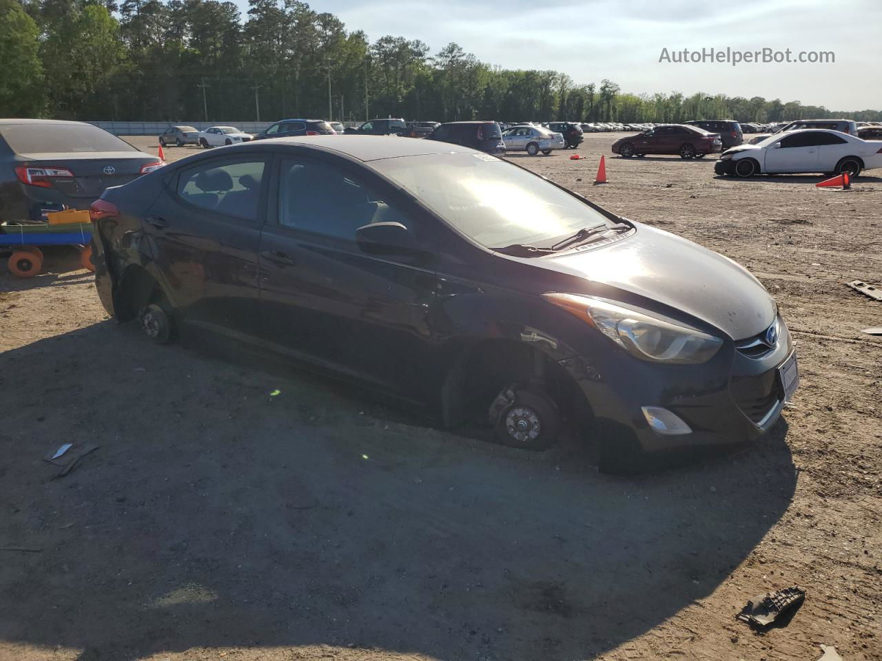 2012 Hyundai Elantra Gls Черный vin: 5NPDH4AE1CH139413