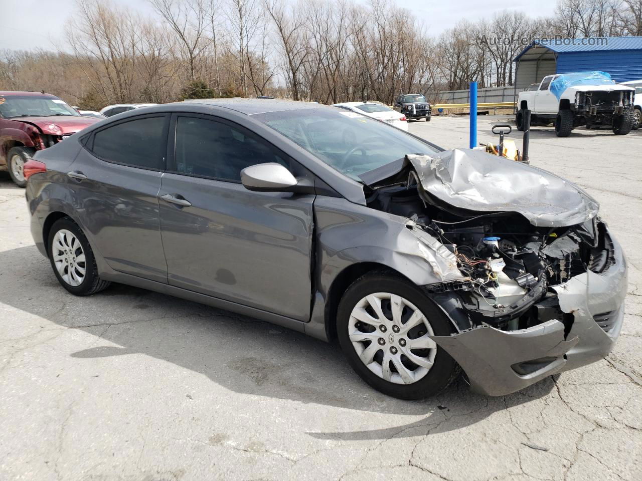 2013 Hyundai Elantra Gls Gray vin: 5NPDH4AE1DH155306