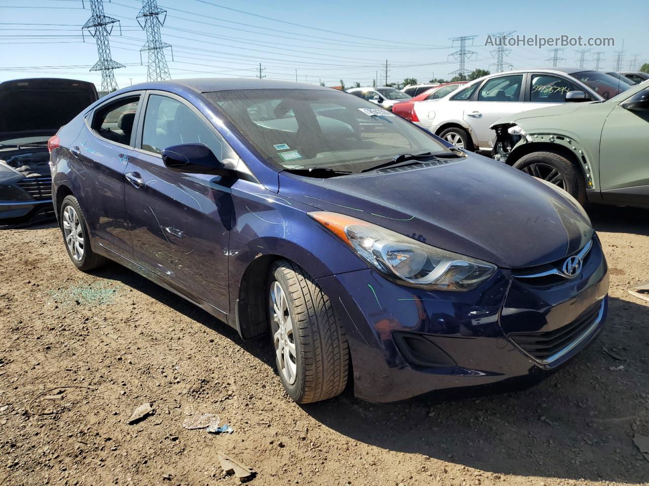 2013 Hyundai Elantra Gls Синий vin: 5NPDH4AE1DH208960