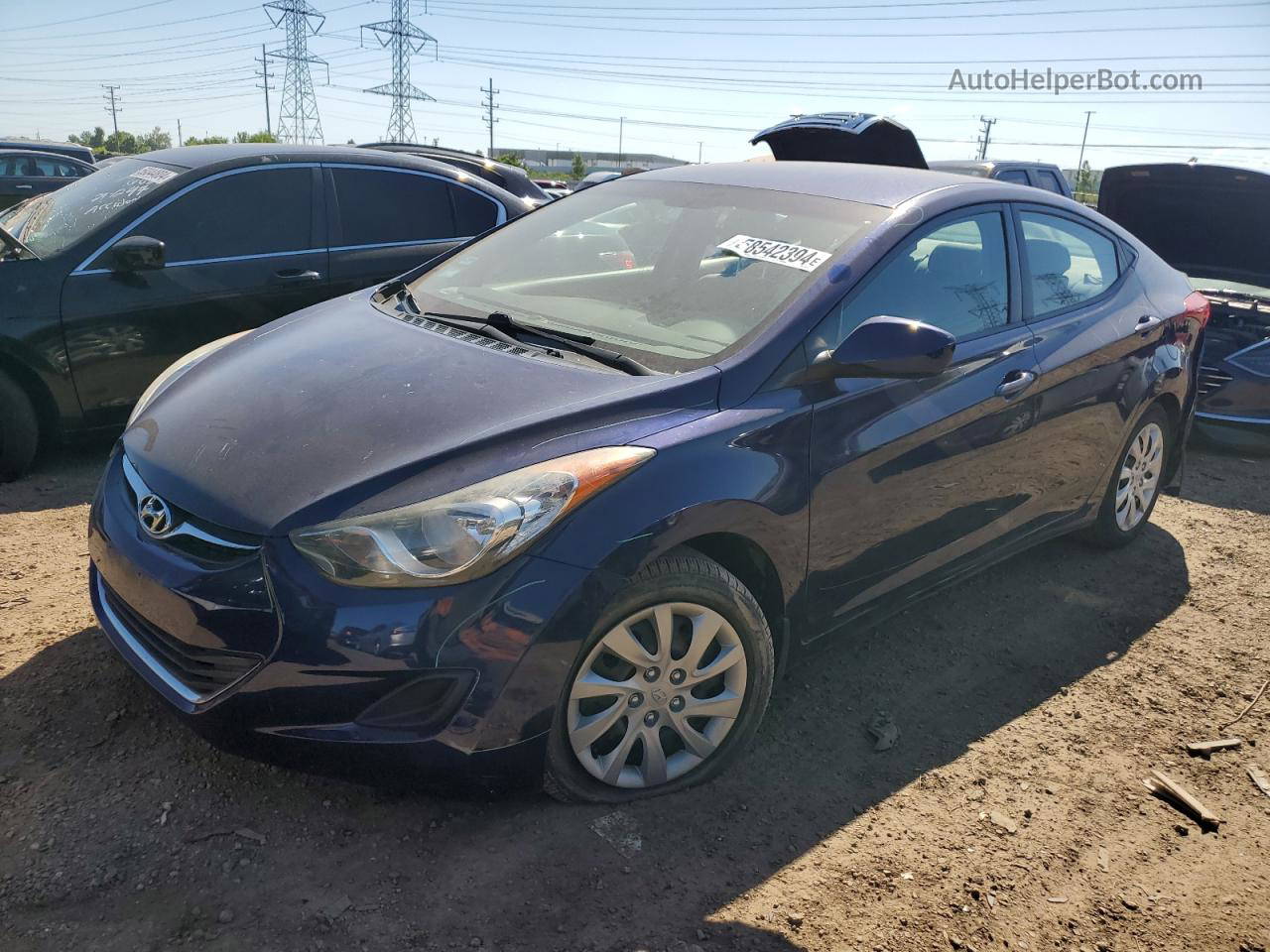 2013 Hyundai Elantra Gls Синий vin: 5NPDH4AE1DH208960