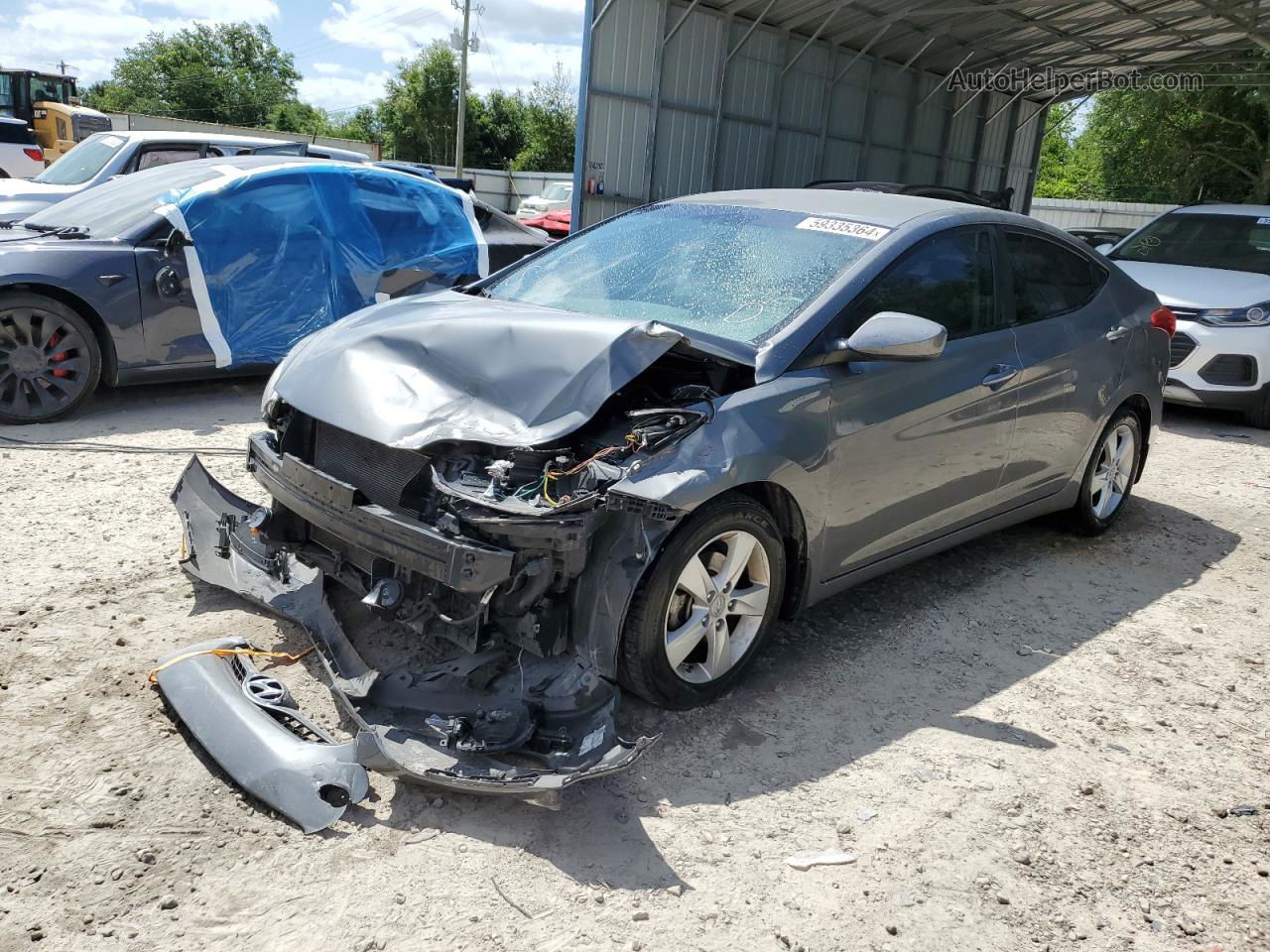 2013 Hyundai Elantra Gls Gray vin: 5NPDH4AE1DH214788