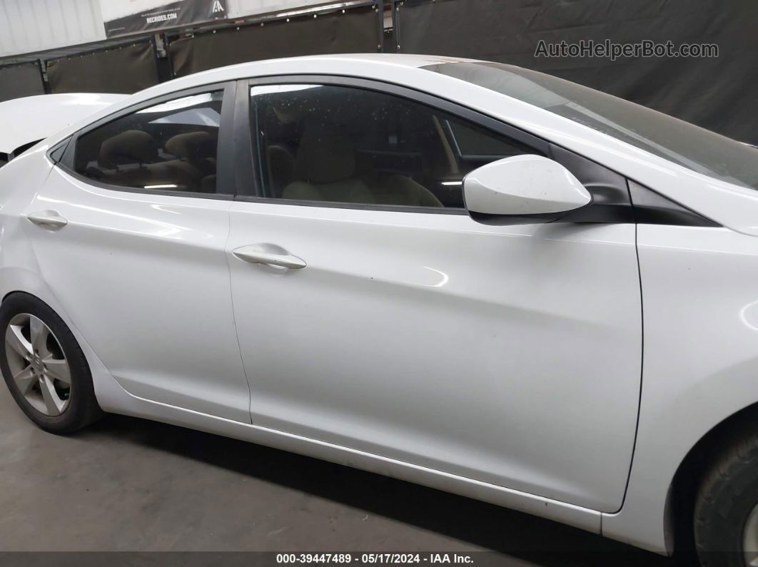 2013 Hyundai Elantra Gls White vin: 5NPDH4AE1DH248147