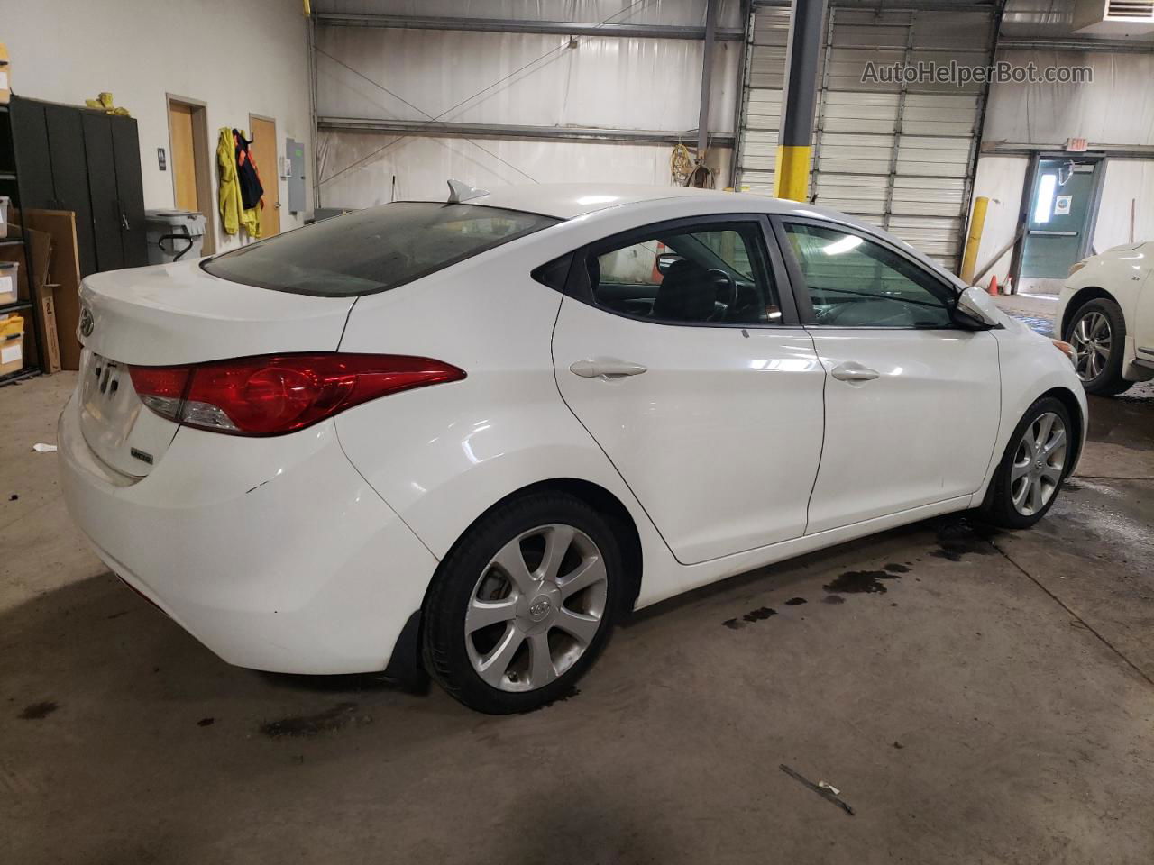 2013 Hyundai Elantra Gls White vin: 5NPDH4AE1DH282492