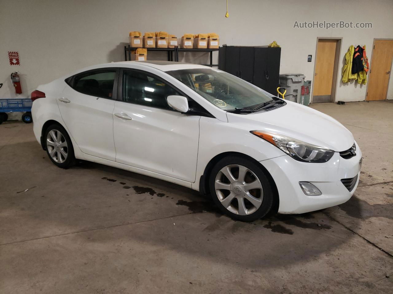 2013 Hyundai Elantra Gls White vin: 5NPDH4AE1DH282492