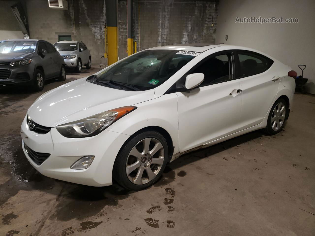 2013 Hyundai Elantra Gls White vin: 5NPDH4AE1DH282492