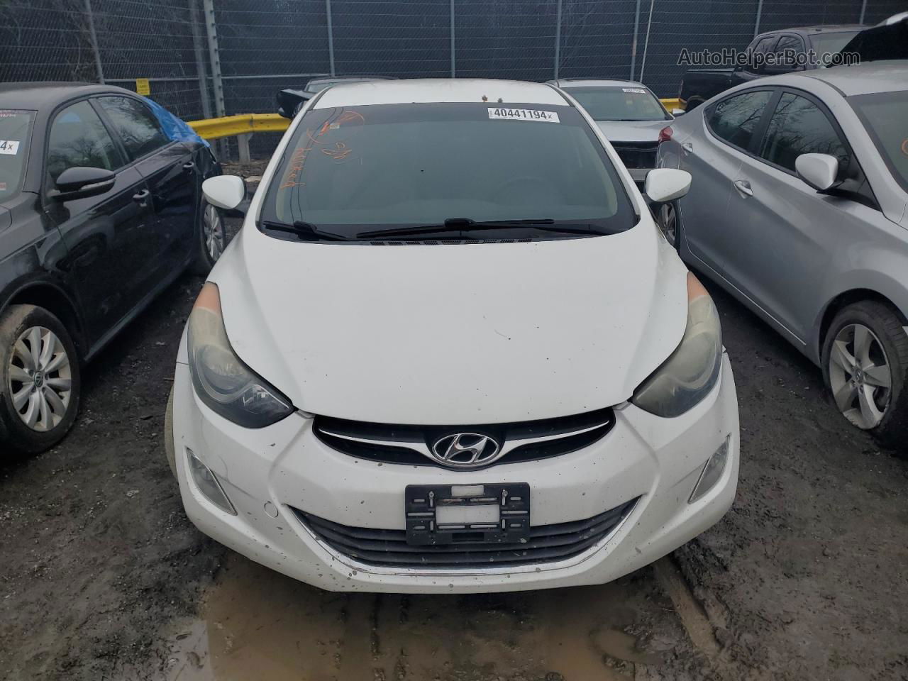 2013 Hyundai Elantra Gls White vin: 5NPDH4AE1DH338057