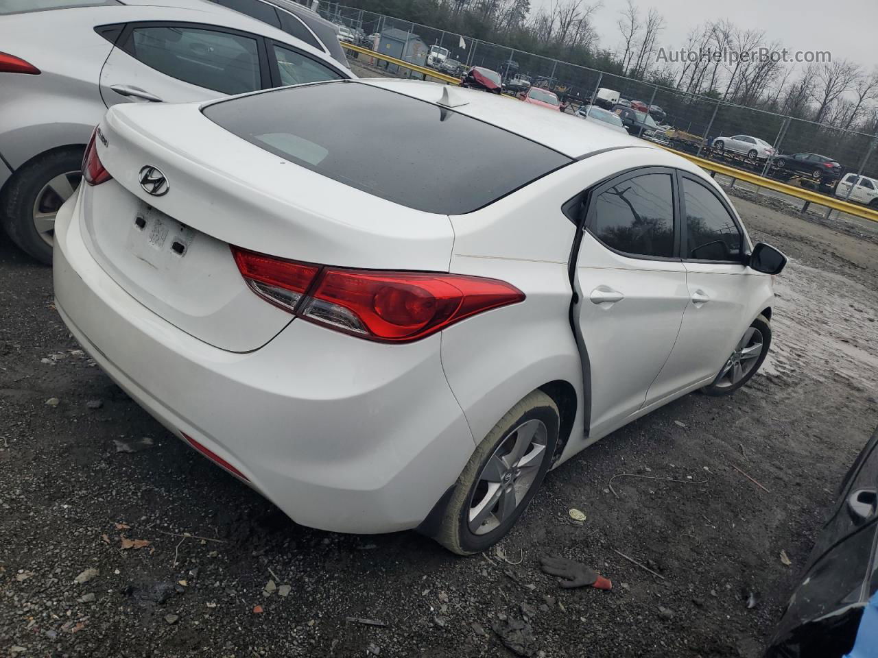 2013 Hyundai Elantra Gls White vin: 5NPDH4AE1DH338057