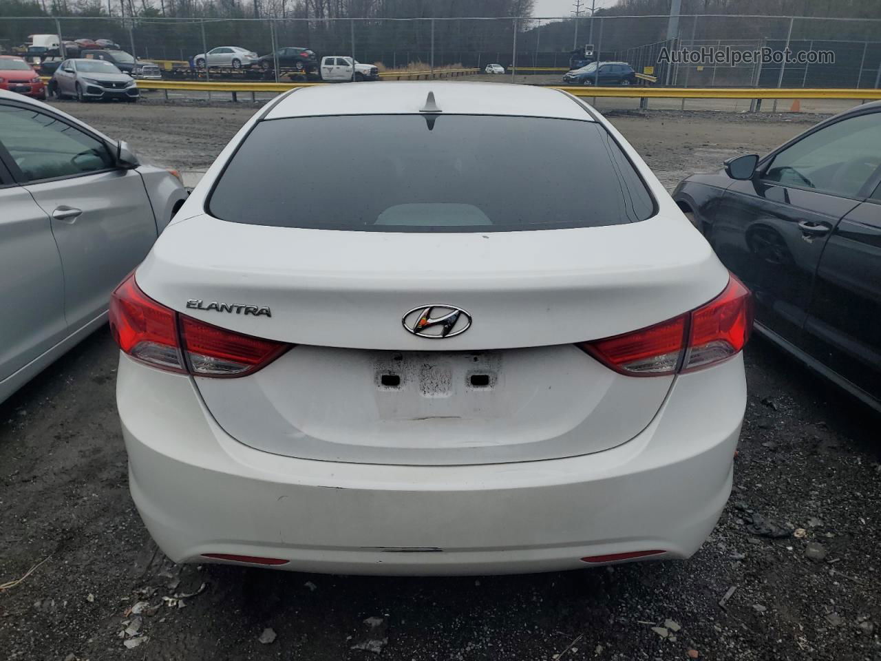 2013 Hyundai Elantra Gls White vin: 5NPDH4AE1DH338057