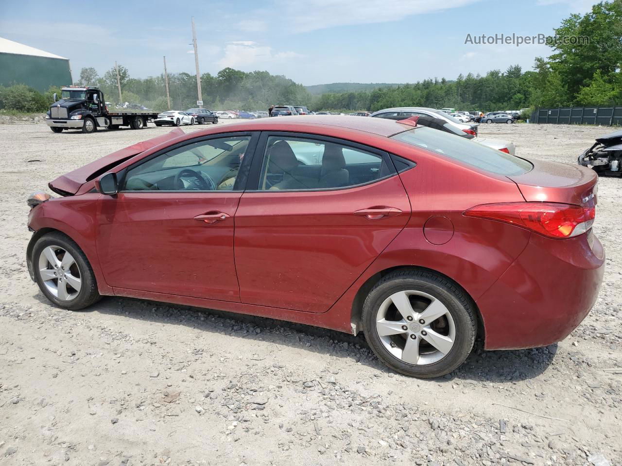 2013 Hyundai Elantra Gls Red vin: 5NPDH4AE1DH352556