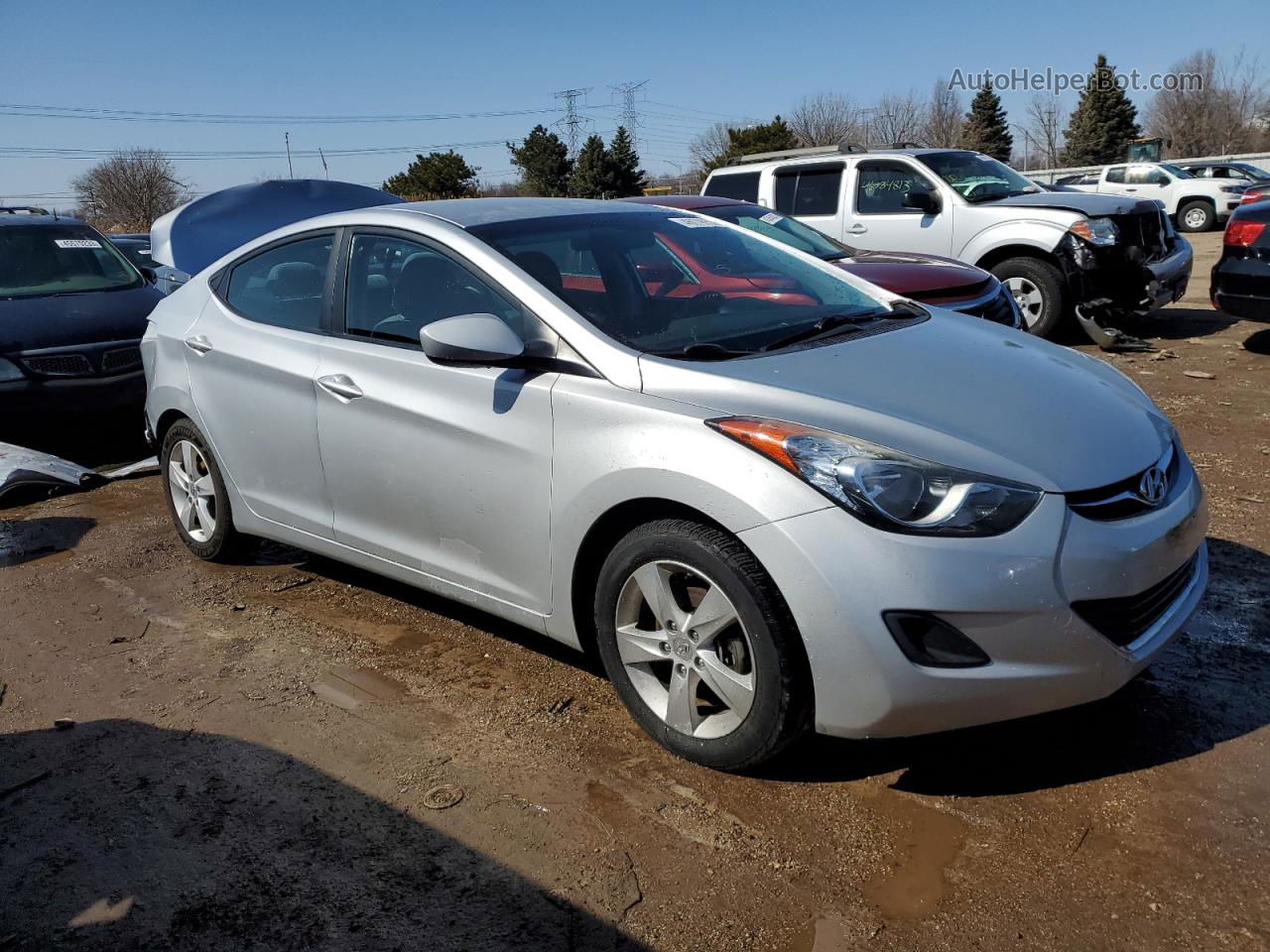 2013 Hyundai Elantra Gls Silver vin: 5NPDH4AE1DH360642