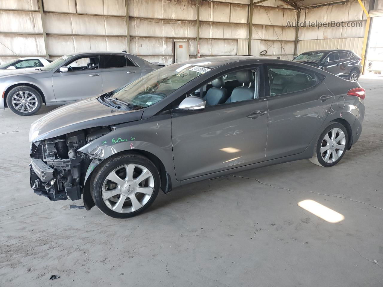 2013 Hyundai Elantra Gls Серый vin: 5NPDH4AE1DH380714