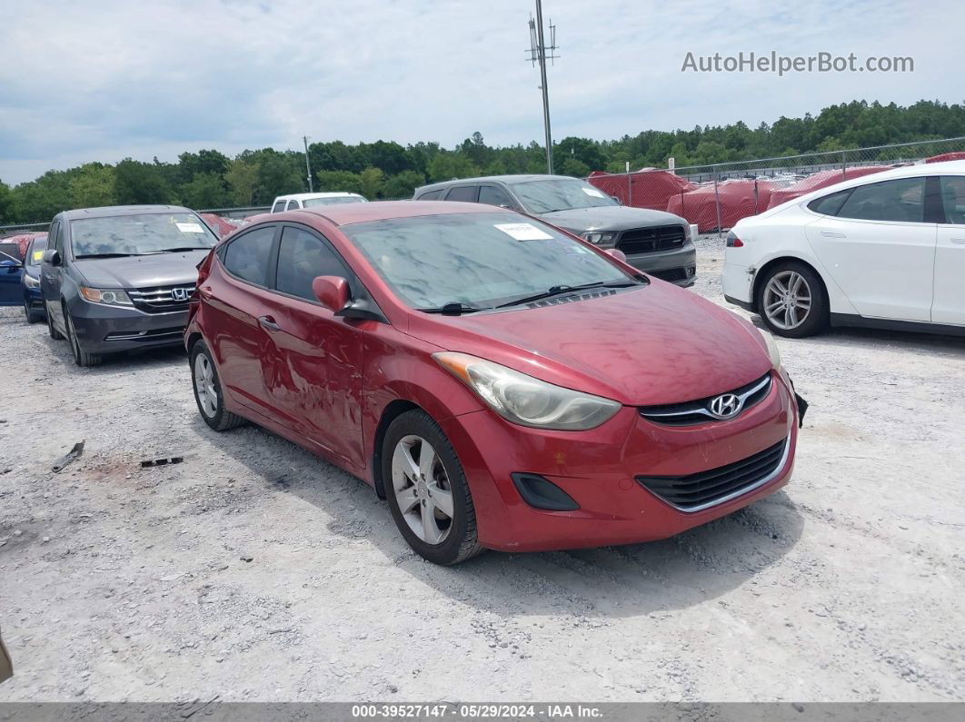 2013 Hyundai Elantra Gls Red vin: 5NPDH4AE1DH407488