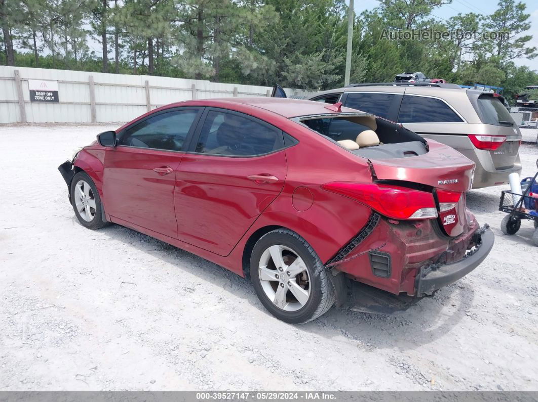 2013 Hyundai Elantra Gls Red vin: 5NPDH4AE1DH407488