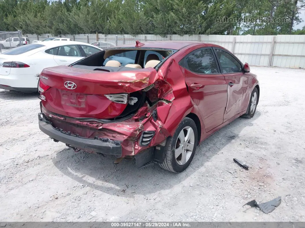 2013 Hyundai Elantra Gls Red vin: 5NPDH4AE1DH407488