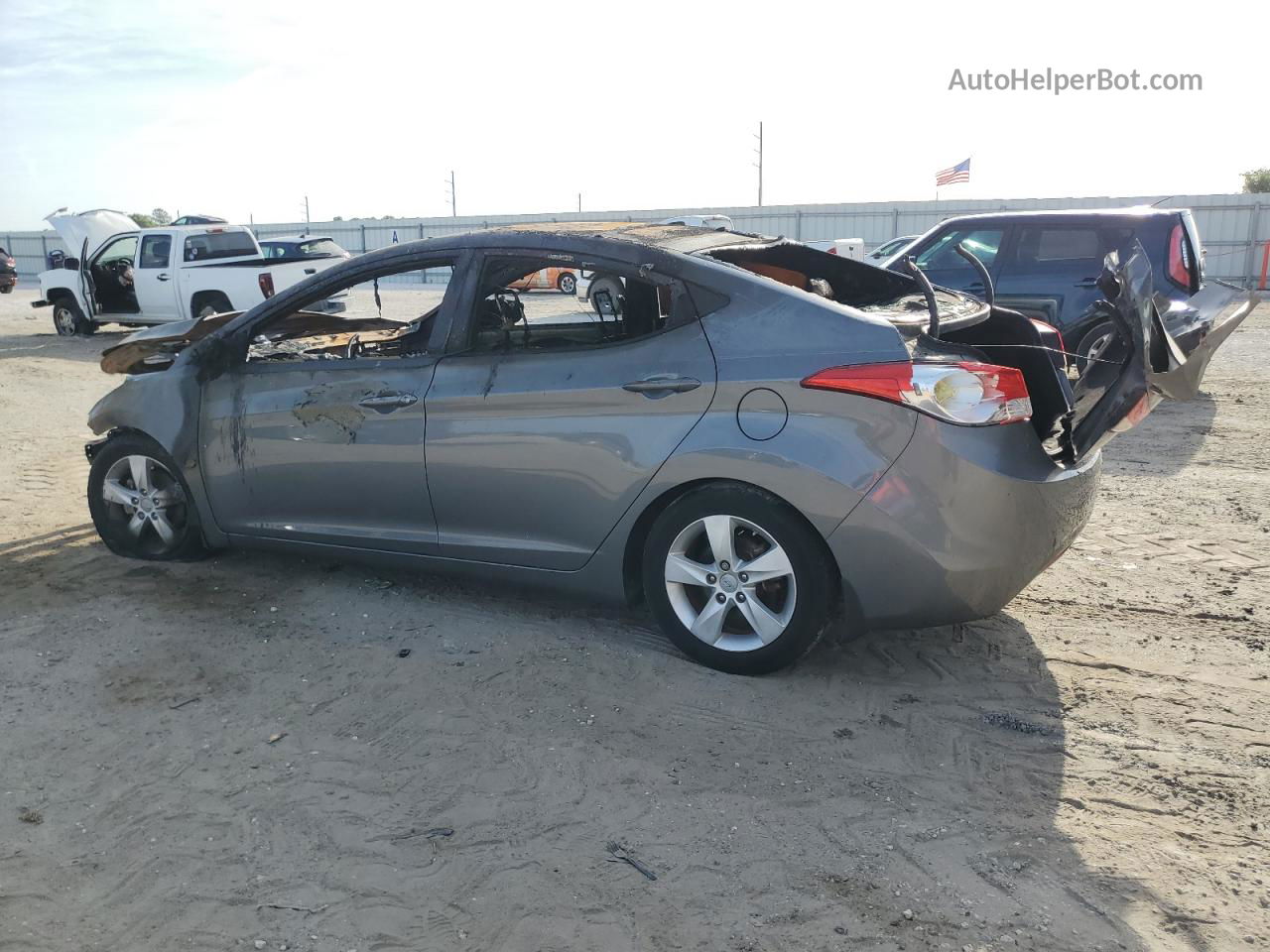 2013 Hyundai Elantra Gls Gray vin: 5NPDH4AE1DH444153