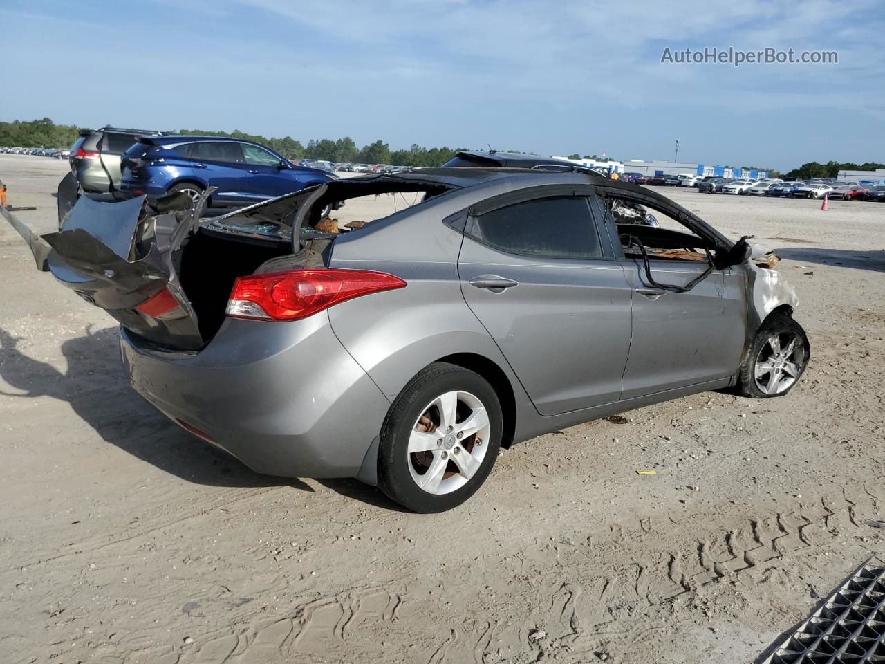 2013 Hyundai Elantra Gls Gray vin: 5NPDH4AE1DH444153