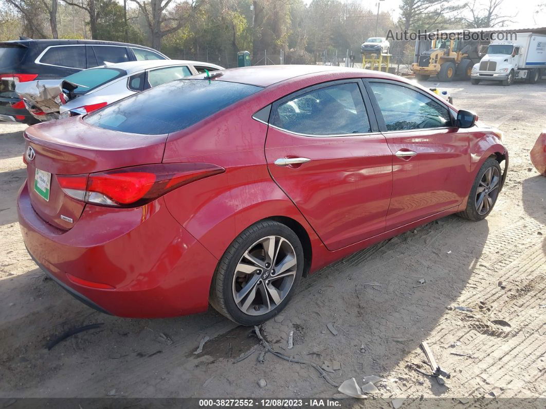 2014 Hyundai Elantra Limited Red vin: 5NPDH4AE1EH455235