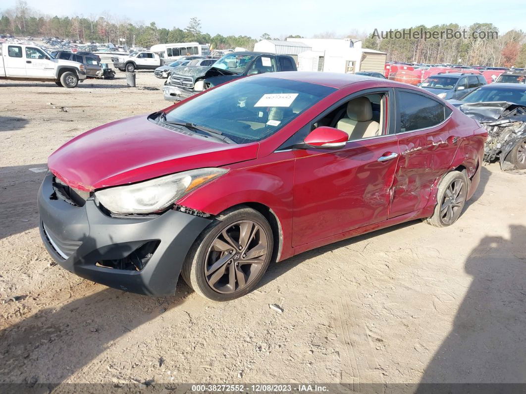 2014 Hyundai Elantra Limited Red vin: 5NPDH4AE1EH455235