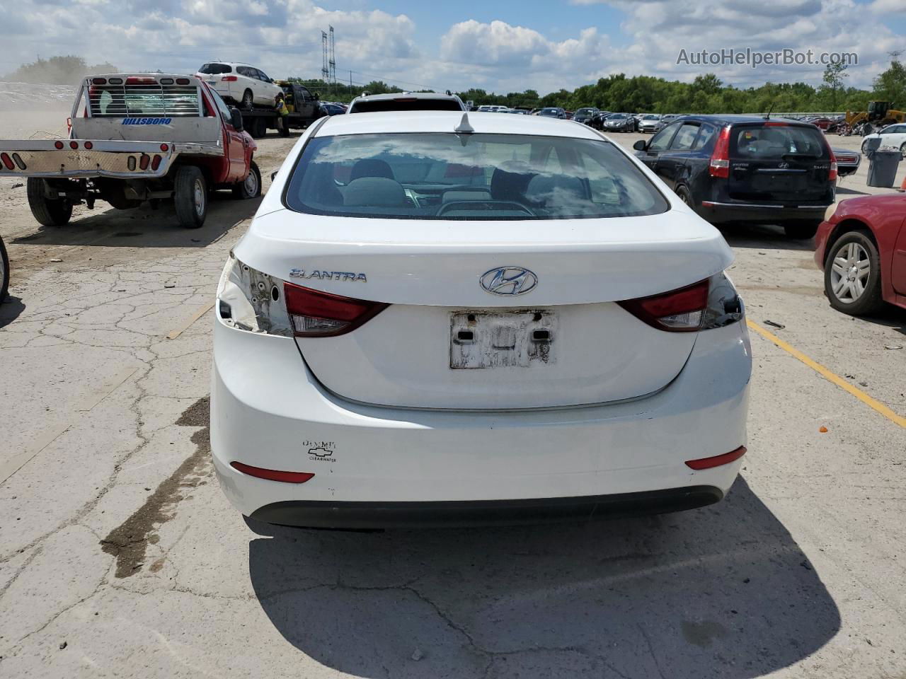 2014 Hyundai Elantra Se White vin: 5NPDH4AE1EH462296