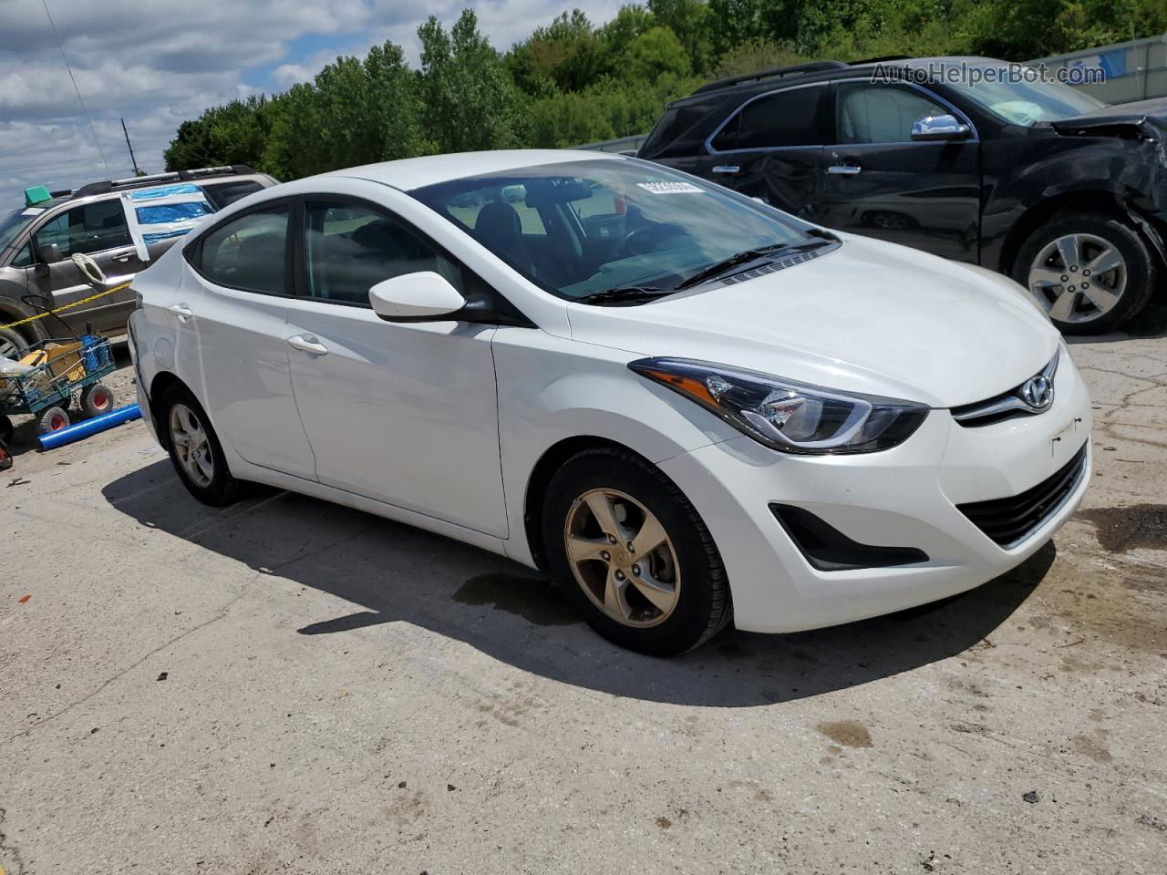 2014 Hyundai Elantra Se White vin: 5NPDH4AE1EH462296