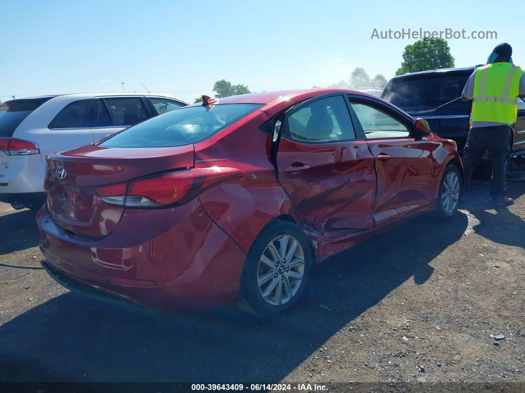 2014 Hyundai Elantra Se Red vin: 5NPDH4AE1EH462315