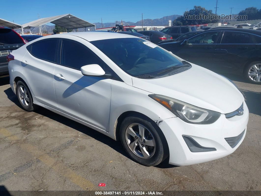 2014 Hyundai Elantra Se White vin: 5NPDH4AE1EH465585