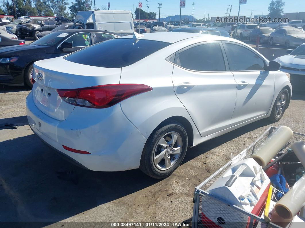 2014 Hyundai Elantra Se White vin: 5NPDH4AE1EH465585