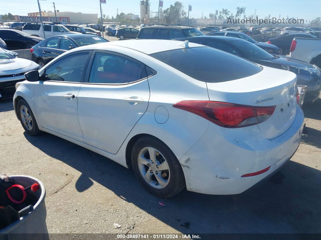 2014 Hyundai Elantra Se White vin: 5NPDH4AE1EH465585