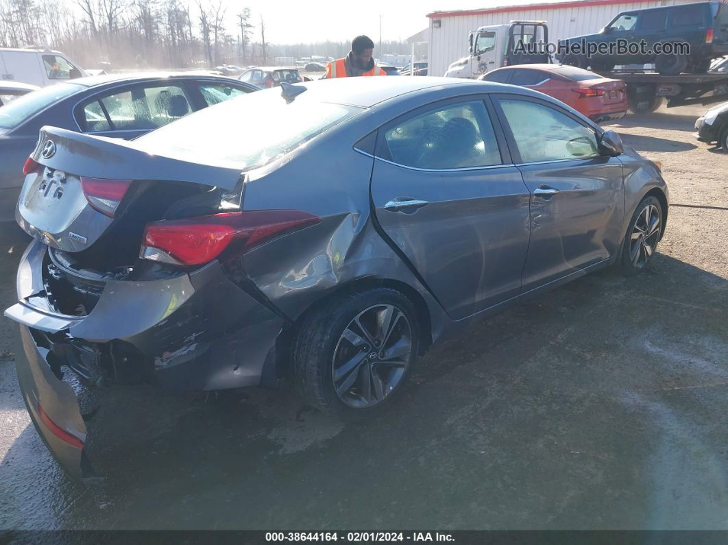 2014 Hyundai Elantra Limited Gray vin: 5NPDH4AE1EH467501