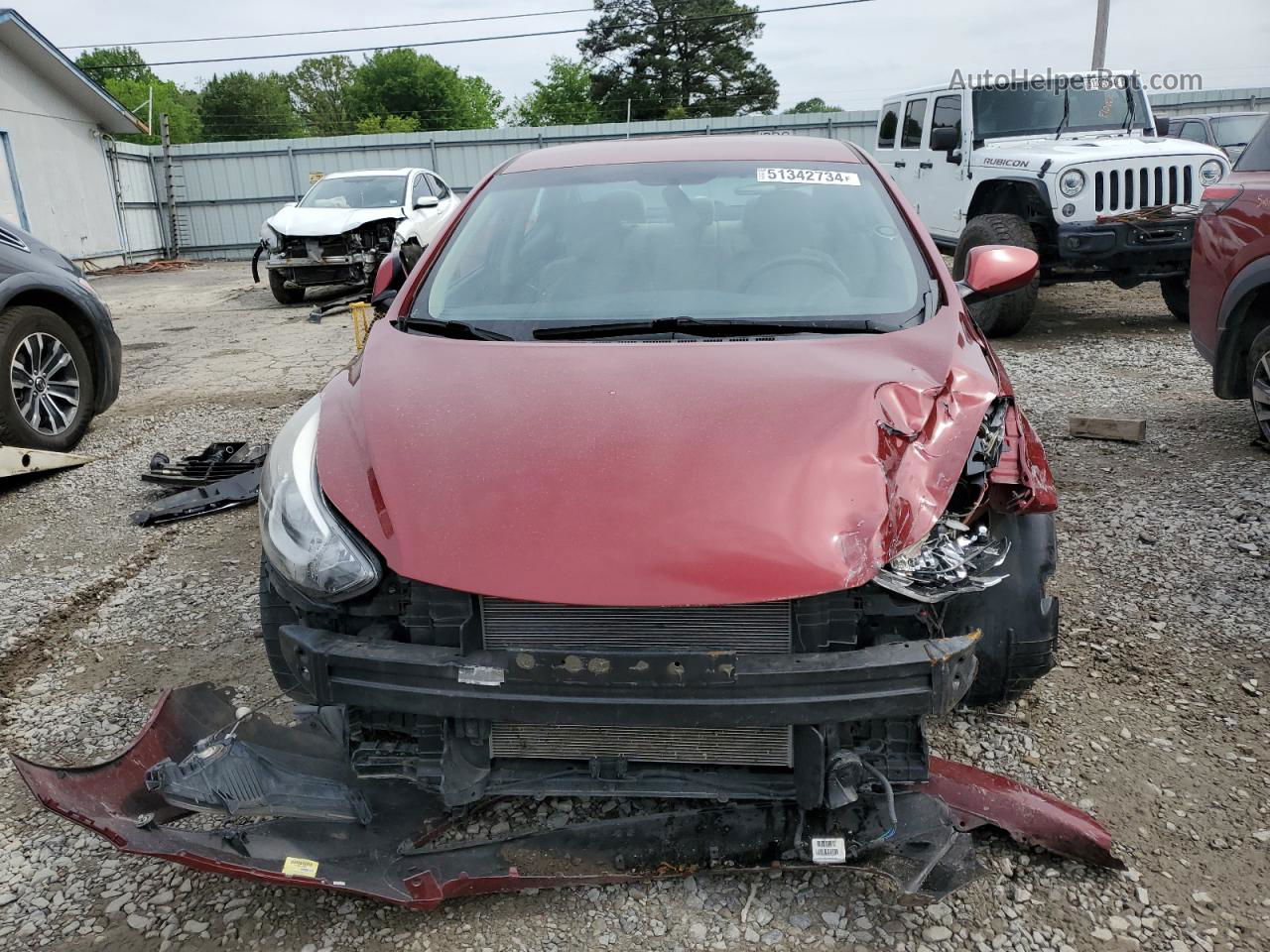 2014 Hyundai Elantra Se Maroon vin: 5NPDH4AE1EH482323