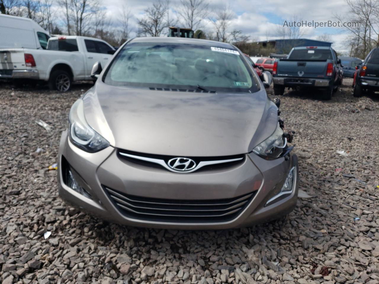 2014 Hyundai Elantra Se Beige vin: 5NPDH4AE1EH485397