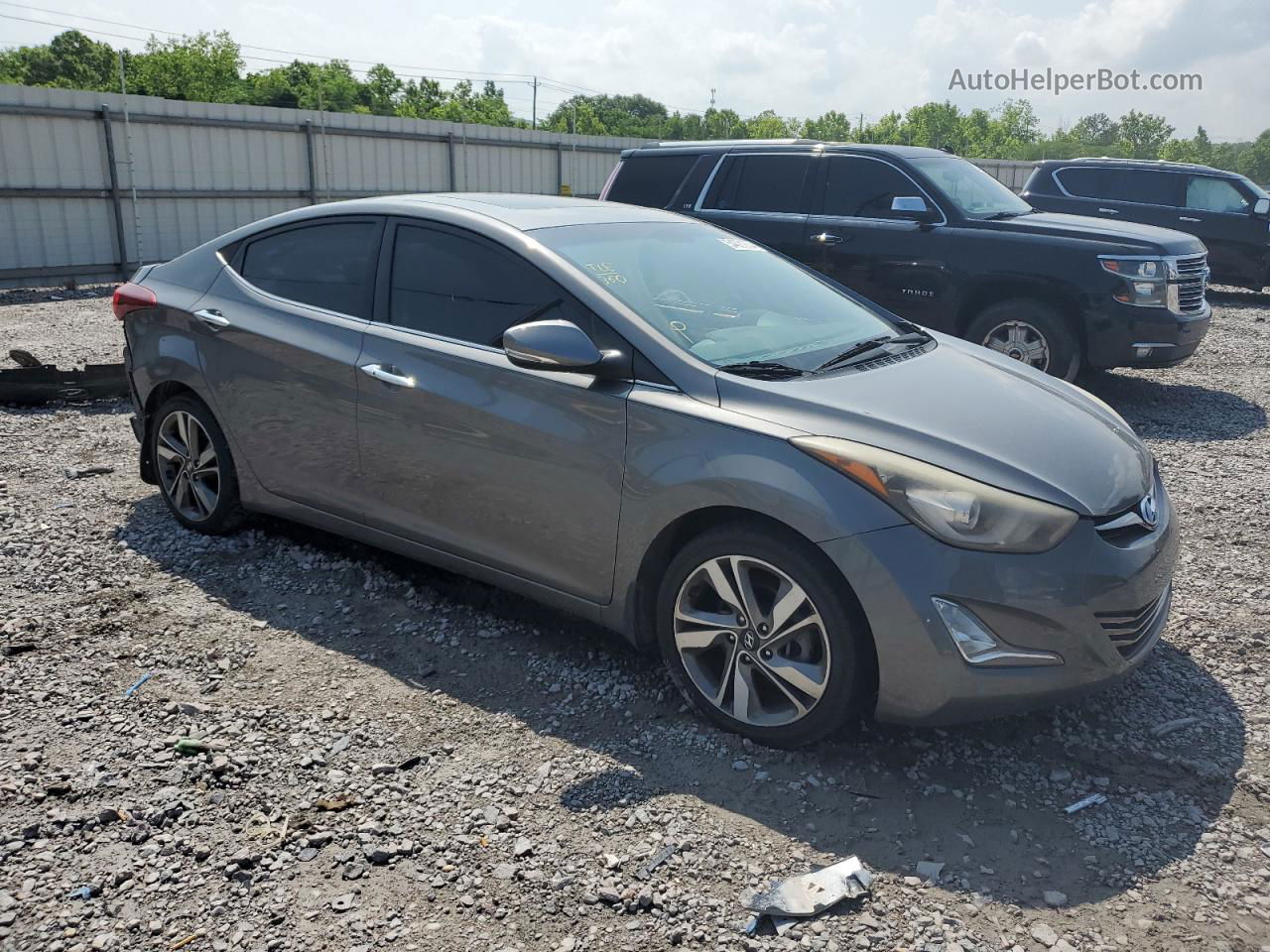 2014 Hyundai Elantra Se Gray vin: 5NPDH4AE1EH492365