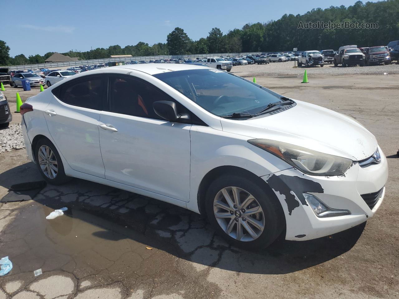 2014 Hyundai Elantra Se White vin: 5NPDH4AE1EH501050