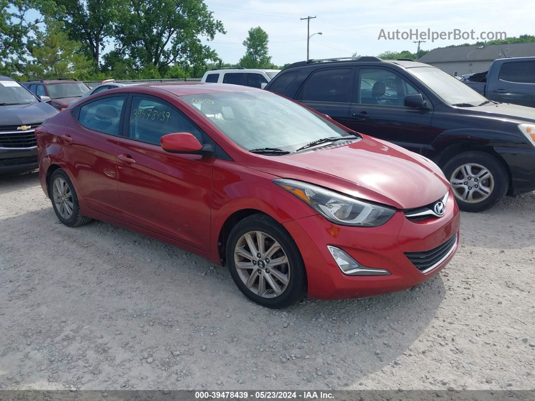 2014 Hyundai Elantra Se Red vin: 5NPDH4AE1EH533805