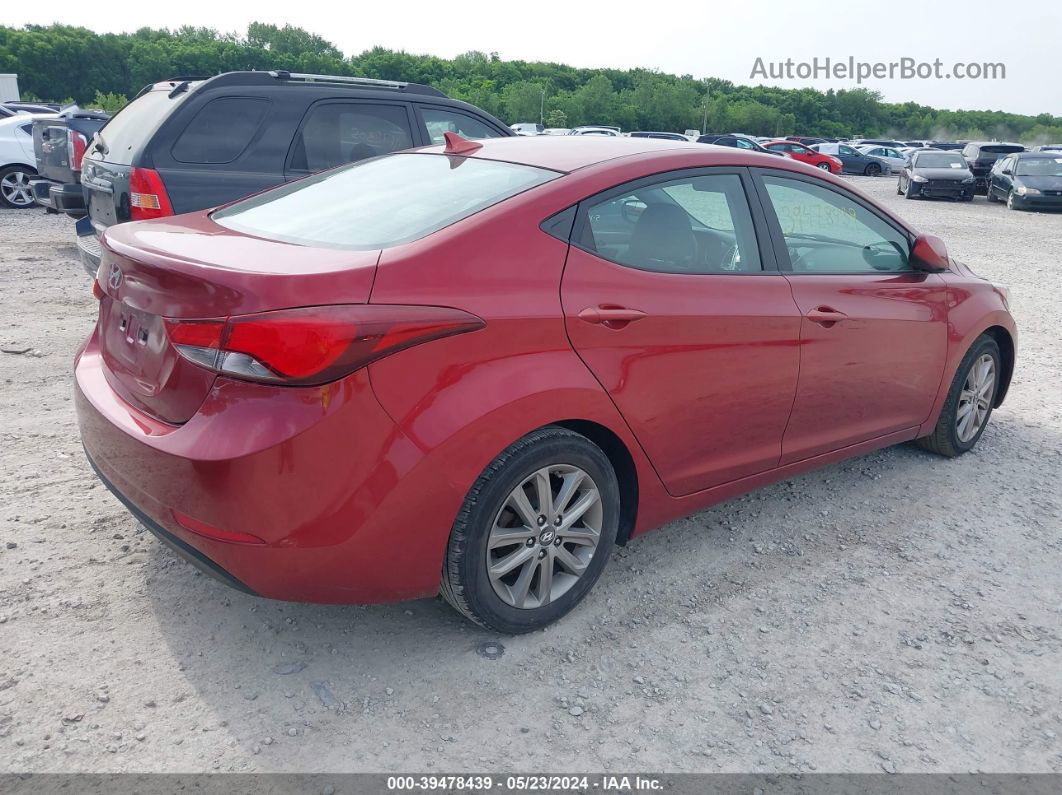 2014 Hyundai Elantra Se Red vin: 5NPDH4AE1EH533805