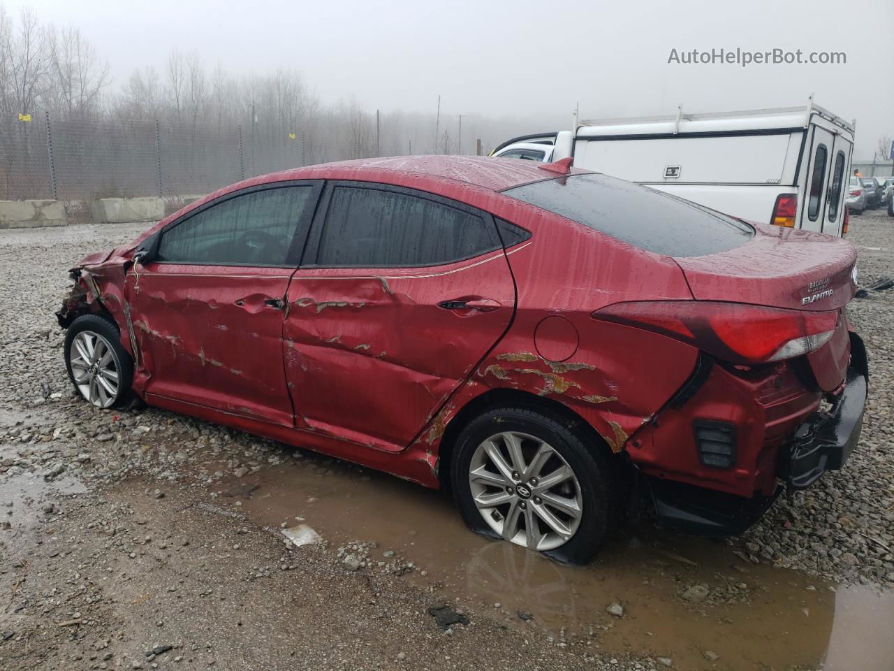 2014 Hyundai Elantra Se Burgundy vin: 5NPDH4AE1EH544772