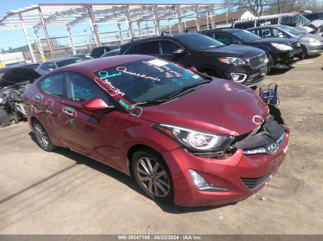 2016 Hyundai Elantra Se Red vin: 5NPDH4AE1GH654563