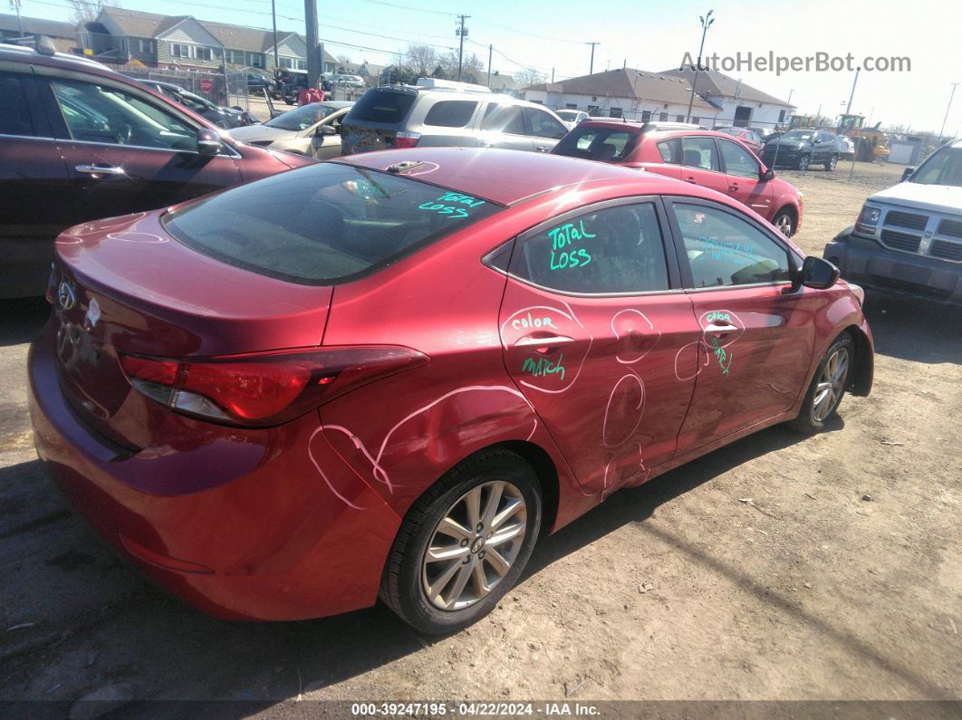 2016 Hyundai Elantra Se Red vin: 5NPDH4AE1GH654563