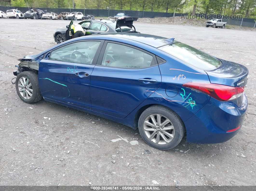 2016 Hyundai Elantra Se Blue vin: 5NPDH4AE1GH656524