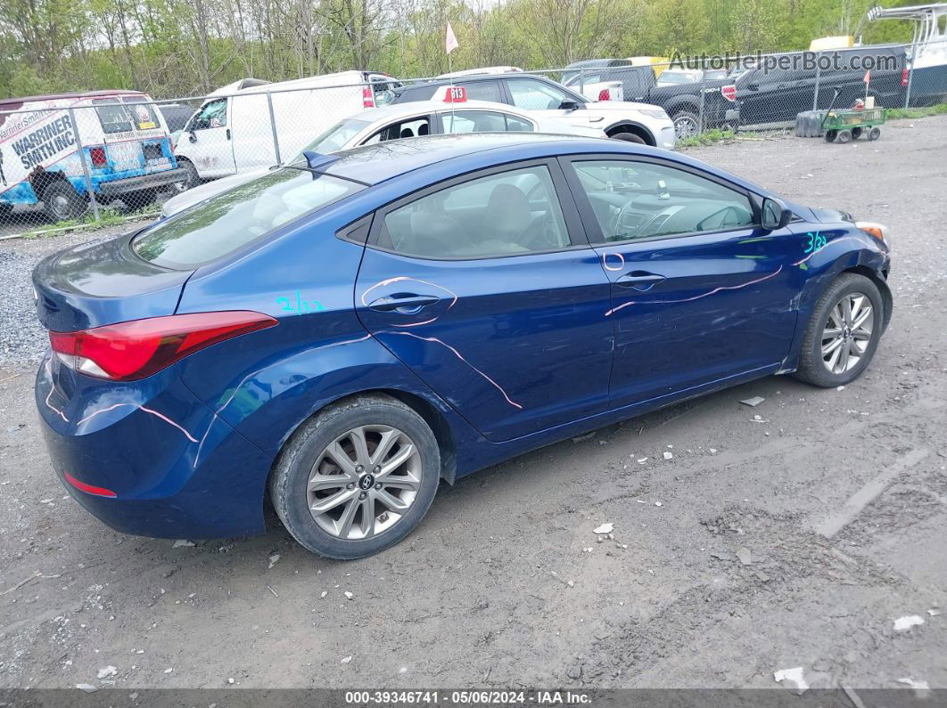 2016 Hyundai Elantra Se Blue vin: 5NPDH4AE1GH656524