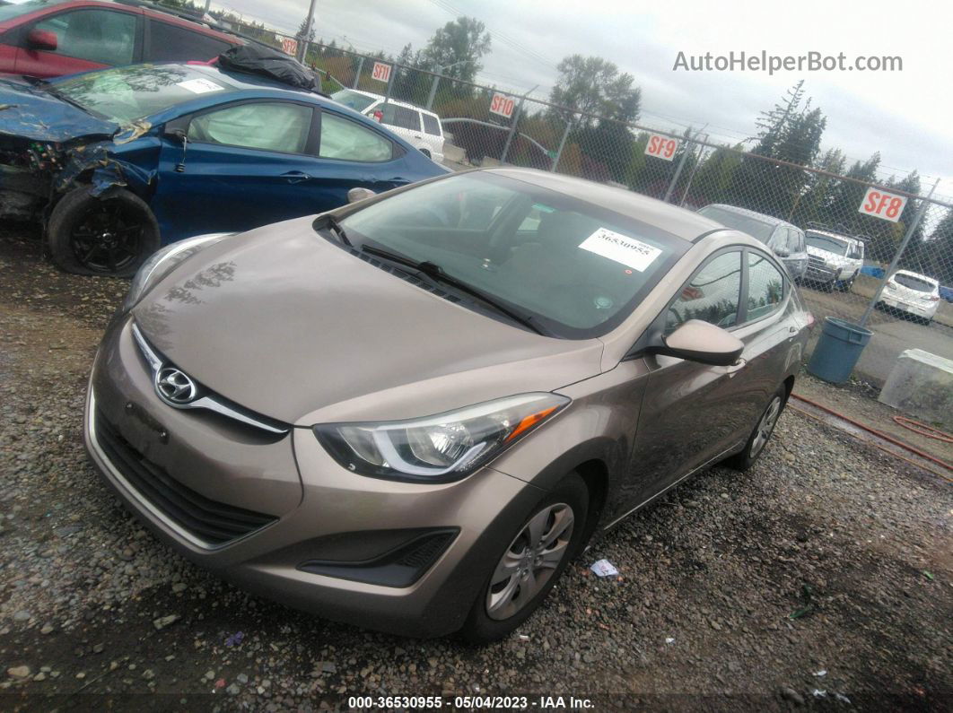 2016 Hyundai Elantra Se Brown vin: 5NPDH4AE1GH700070